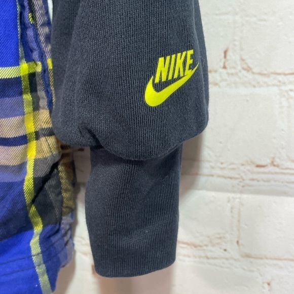 Nike Sportswear Hoodie Womens Medium Black Plaid 1/4 Zip Long Sleeve Pockets - Picture 11 of 14